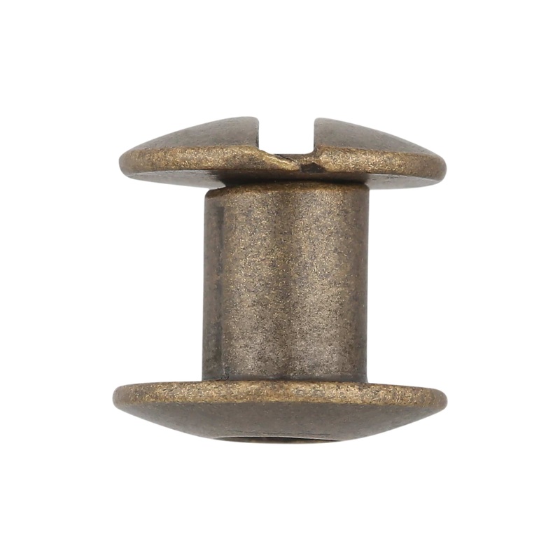 1/4 Antique Brass, Open Hole Chicago Screw, Solid Brass PK10, #L-156OH-1-4-ANTB