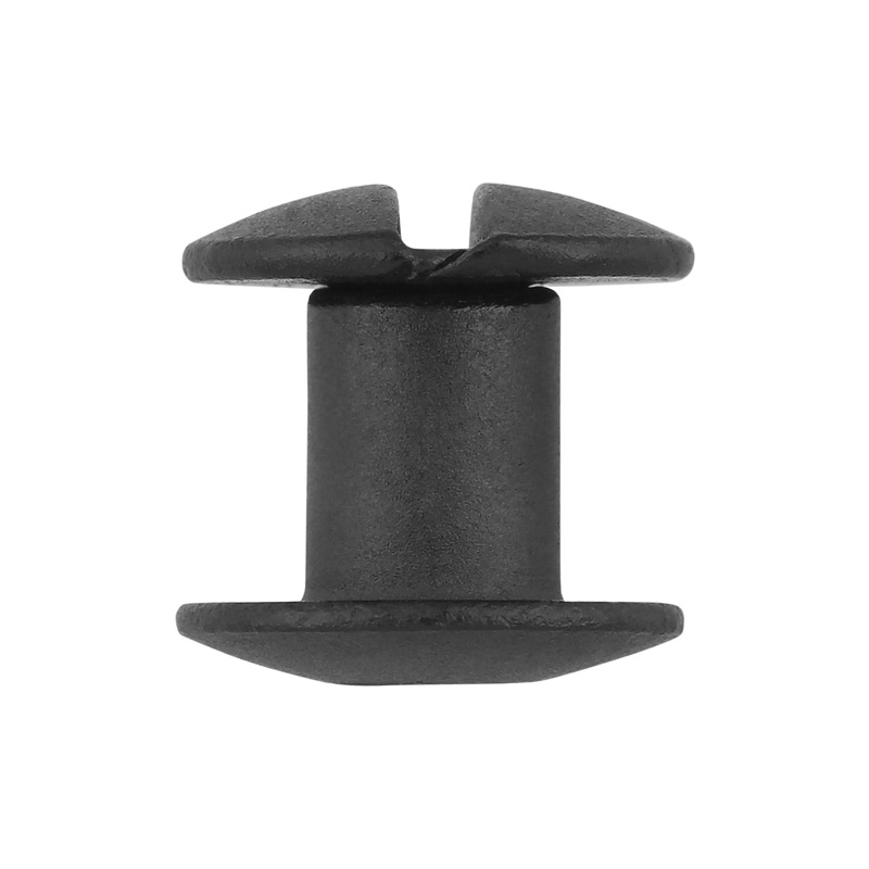 1/4 Black, Open Hole Chicago Screw, Solid Brass PK10, #L-156OH-1-4-BLK