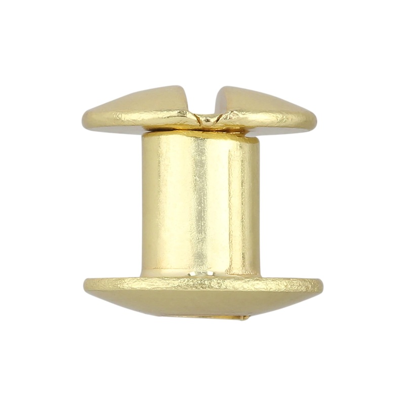 1/4 Brass, Open Hole Chicago Screw, Solid Brass PK10, #L-156OH-1-4-BP