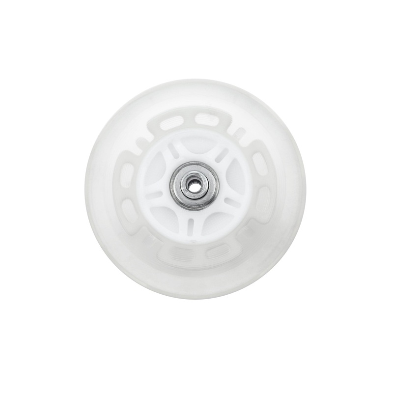100mm White, In-line skate wheel with LED Lights, PolyUrethane, #L-3893-WHT