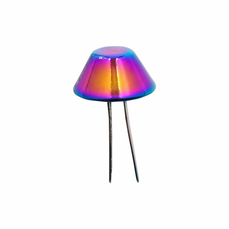 15mm Rainbow, Cone Handbag Bottom with Prongs, Zinc Alloy-PK10, #P-4000-15-IR