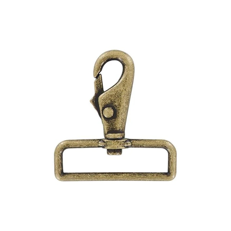 2 Antique Brass, Lever Swivel Snap Hook, Zinc Alloy-PK4, #P-2027-ANTB