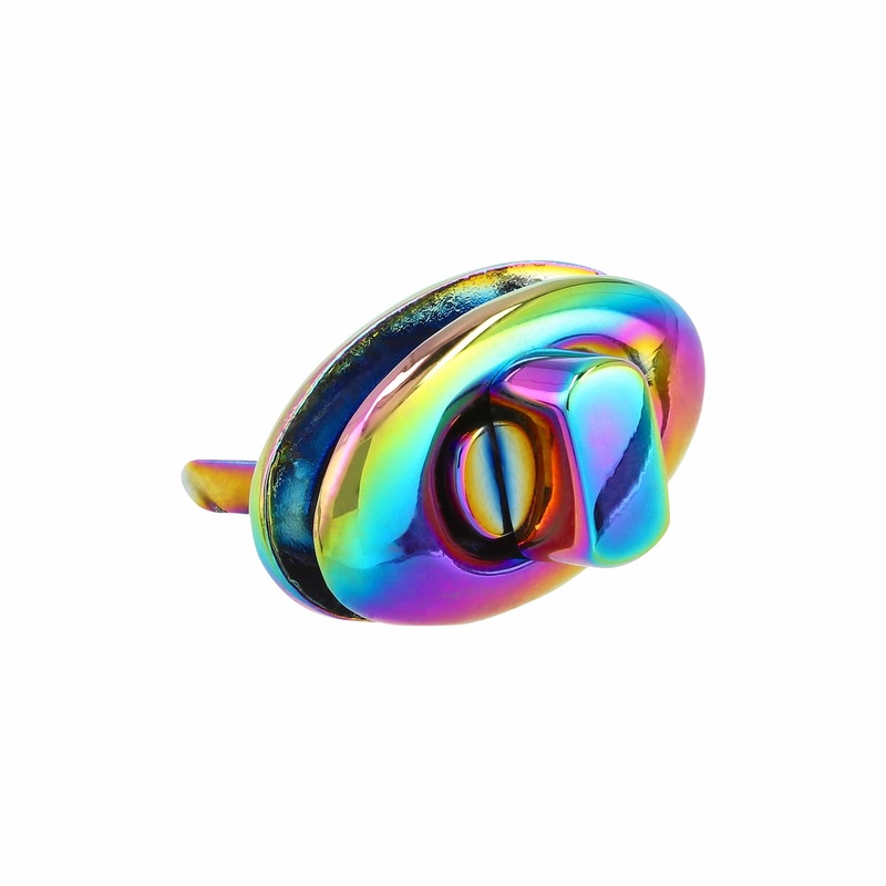 20mm Rainbow, Oval Twist Turn Lock, Zinc Alloy, #P-4005-IR