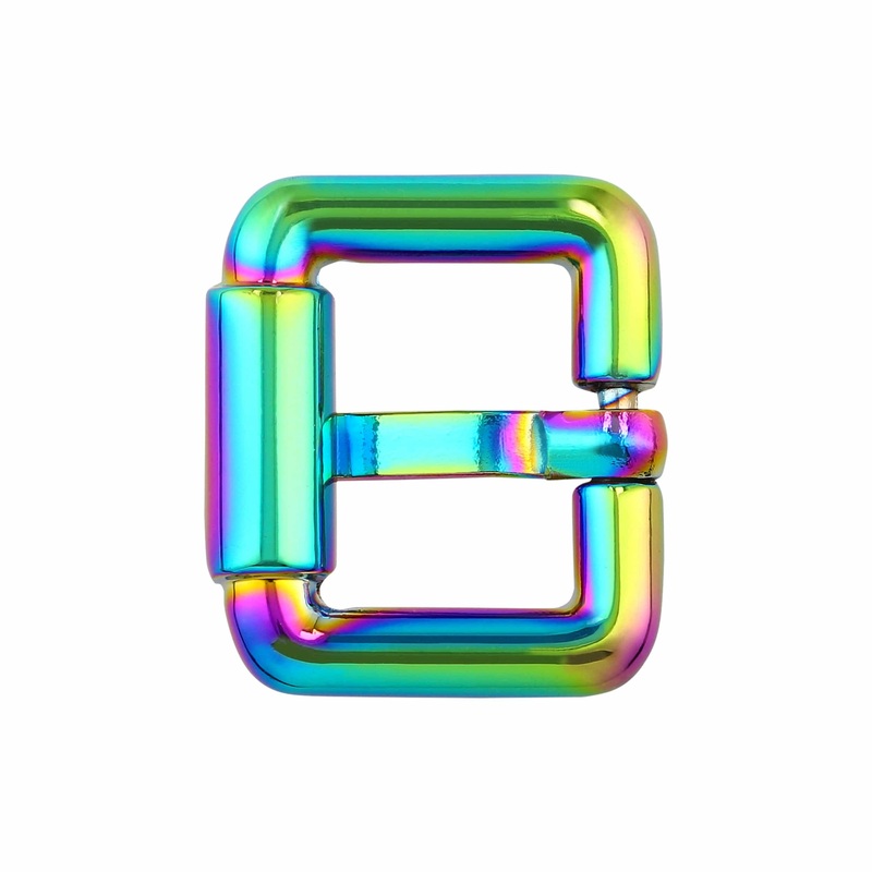 3/4 Rainbow, Imitation Roller Heel Bar Buckle, Zinc Alloy-PK5, #C-51-3-4-IR