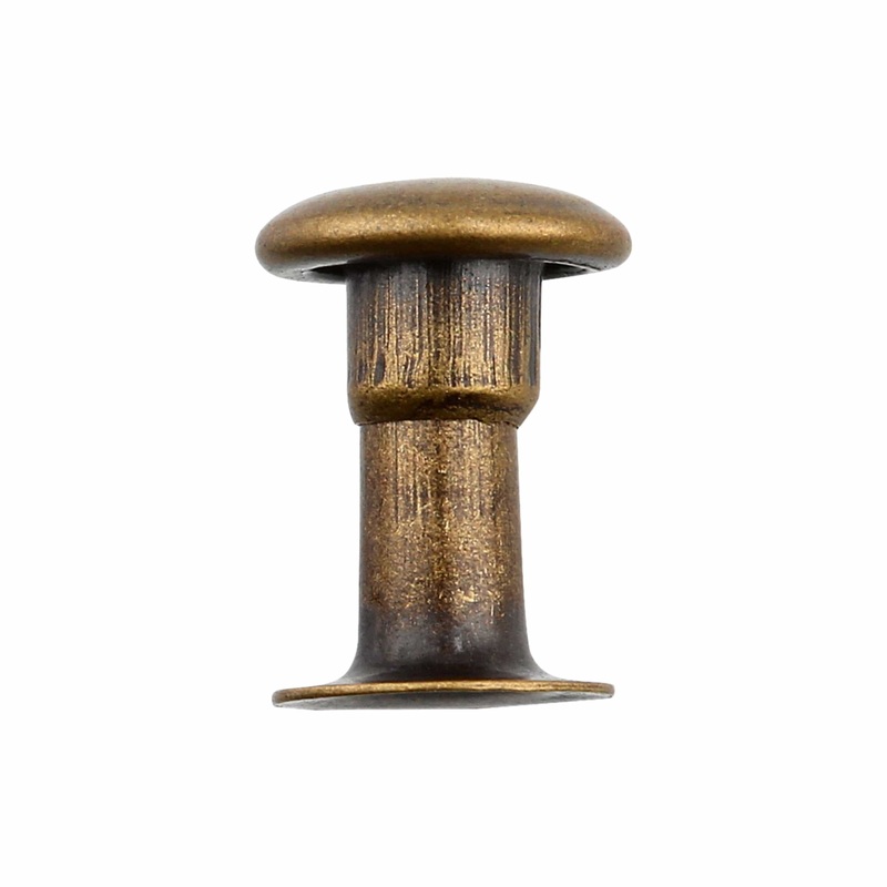 6.5mm Antique Brass, Single Cap Jiffy Rivets, 100ct, #NB206S-ANTB