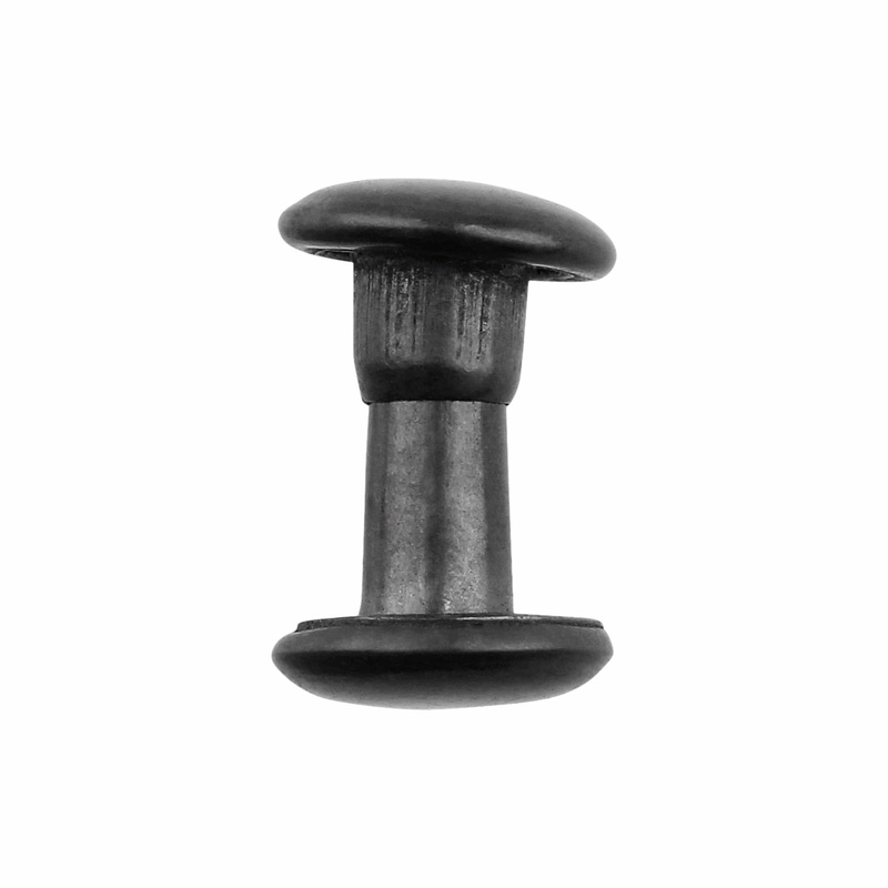 6.5mm Black, Double Cap Jiffy Rivets, Solid Brass-100ct, #NB206D-BLK