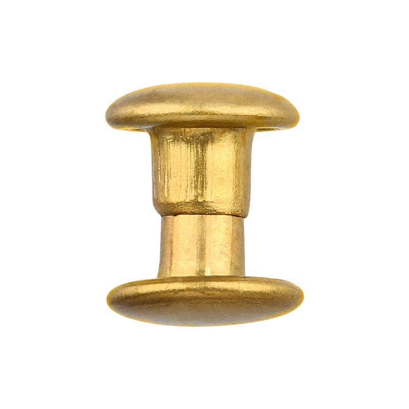 6.5mm Brass, Double Cap Jiffy Rivets, Solid Brass-100ct, #NB206D-SB