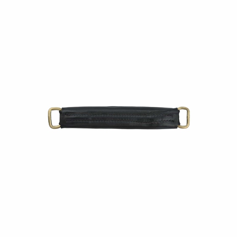 6 Black, Handle with Brass Hardware, Leather, #L-1802-BLK