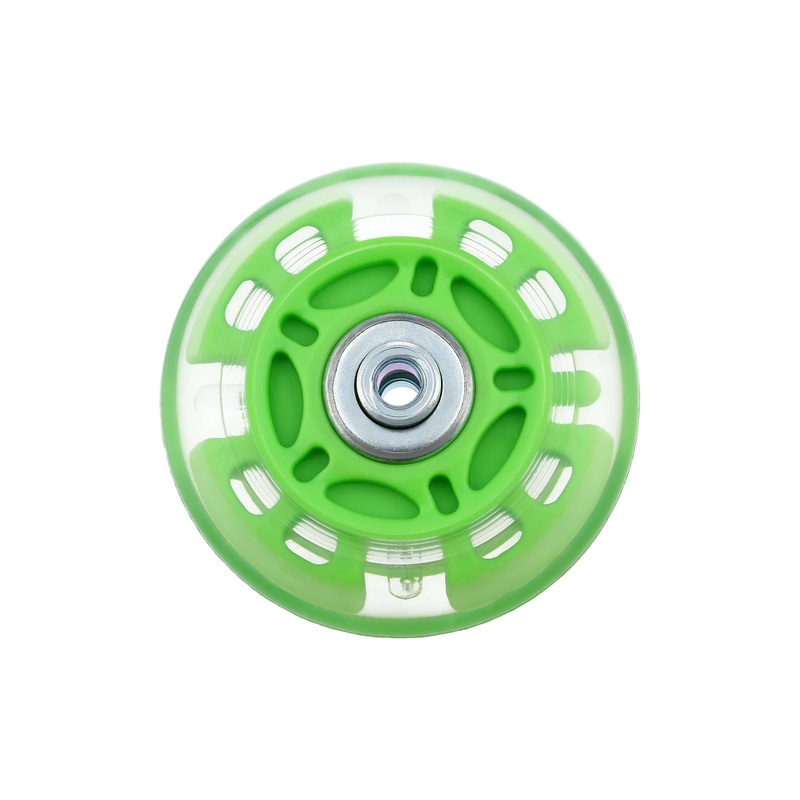 68mm Green, In-line skate wheel with LED Lights, PolyUrethane, #L-3890-GRN