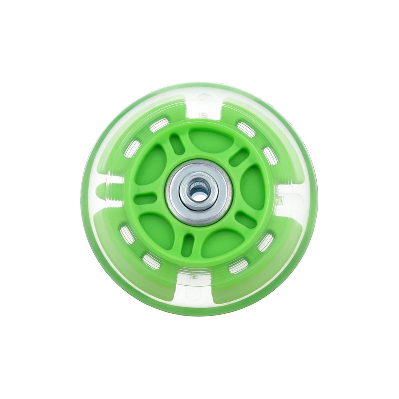 76mm Green, In-line skate wheel with LED Lights, PolyUrethane, #L-3891-GRN