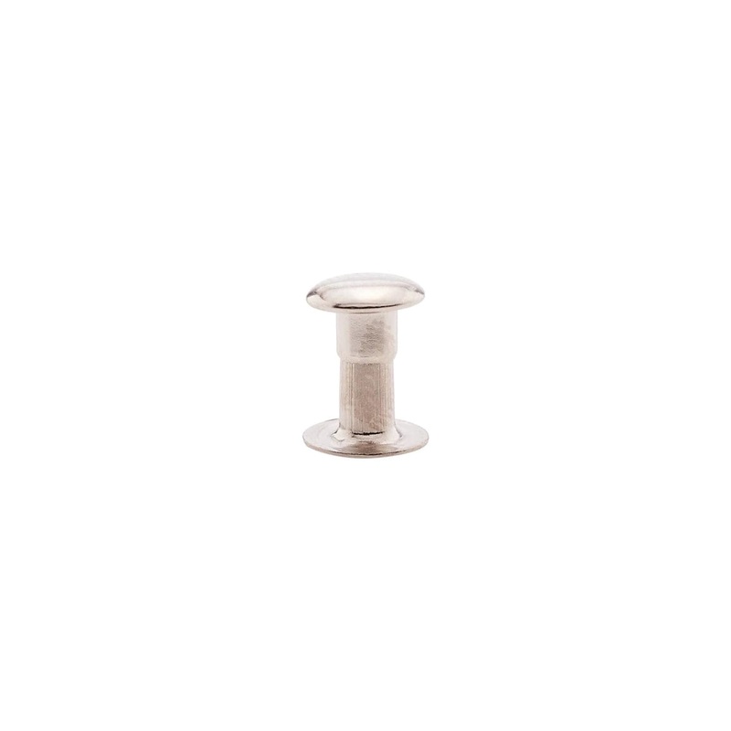 7mm Nickel, Single Cap Jiffy Rivets, Solid Brass-100ct, #NB307S-SBN