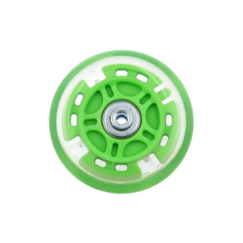 80mm Green, In-line skate wheel with LED Lights, PolyUrethane, #L-3892-GRN