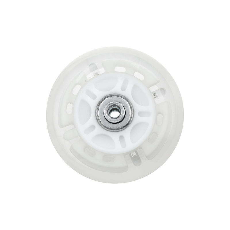 80mm White, In-line skate wheel with LED Lights, PolyUrethane, #L-3892-WHT