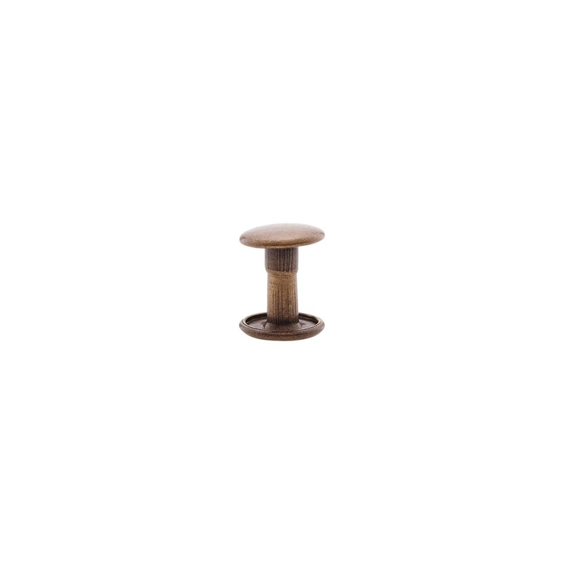 9mm Antique Brass, Double Cap Jiffy Rivet, Solid Brass-100ct, #NB409D-ANTB