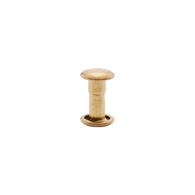 9mm Brass, Double Cap Jiffy Rivet, Solid Brass-100ct, #NB309D-SB