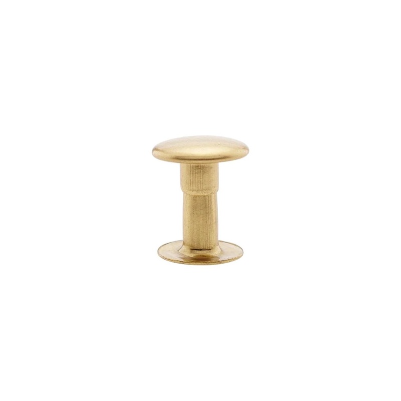 9mm Brass, Single Cap Jiffy Rivet, Solid Brass- 100pk, #NB409S-SB