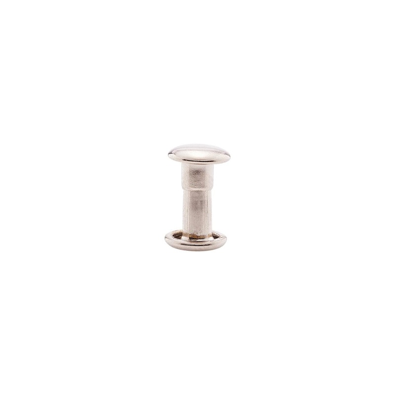 9mm Nickel, Double Cap Jiffy Rivets, Solid Brass-100ct, #NB309D-SBN