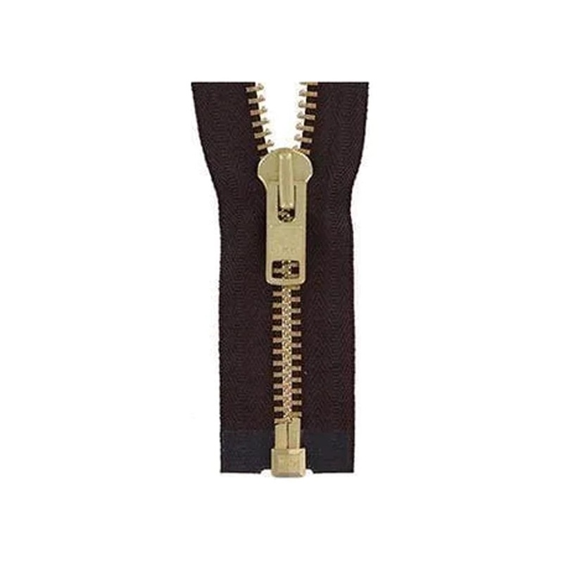 #10 Metal, Brown, 24 YKK Separating Jacket Zipper with Brass Teeth, #9JK-24-BRO-B