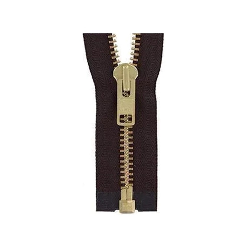 #10 Metal, Brown, 30 YKK Separating Jacket Zipper with Brass Teeth, #9JK-30-BRO-B