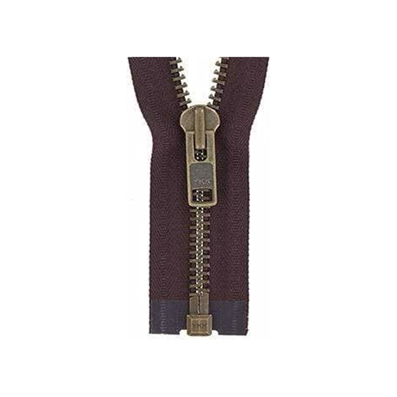#10 Metal, Brown, 36 Separating Bomber Jacket Zipper with Antique Brass Teeth, #9BJ-36-BRO-ANT