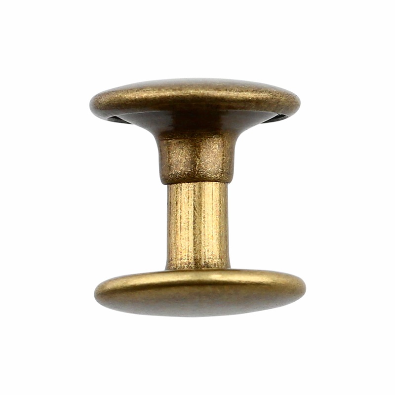 10mm Antique Brass, Double Cap Jiffy Rivets, Iron – PK100, #A-311-ANTB