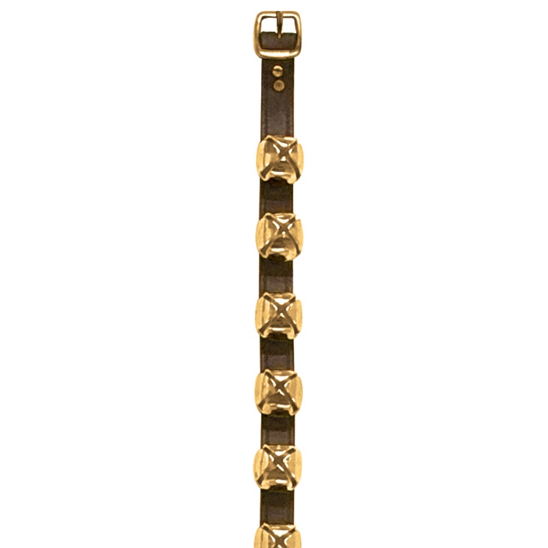 115 Arctic Sleigh Bell Strap, Brass Plated Bells, 1 W x 83 L