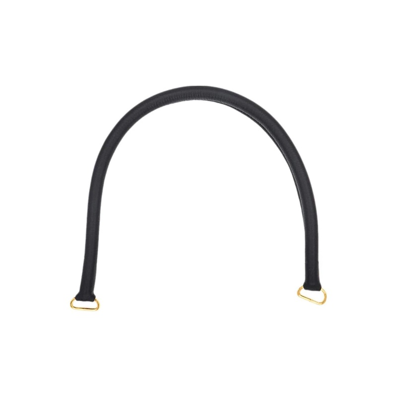 22 Black, Purse Handle with Brass Hardware, Leather, #340-22-BLK