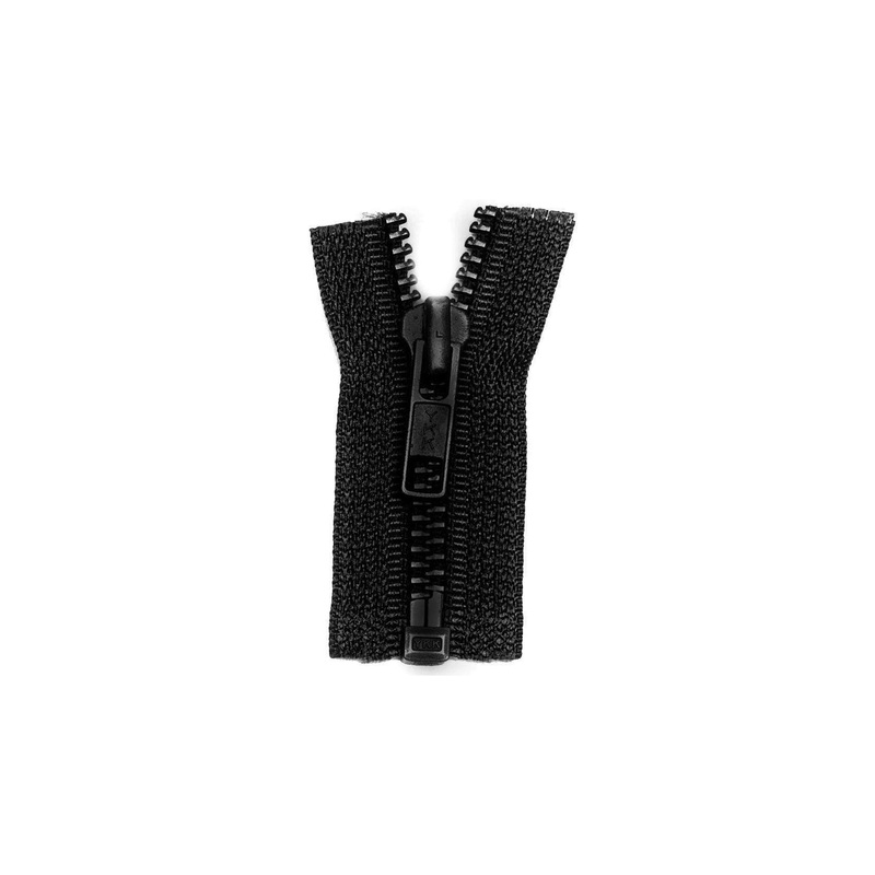 #5 Metal, Black, 24 YKK Separating Bomber Jacket Zipper with Black Oxide Teeth, #6BJ-24-BLK-OX