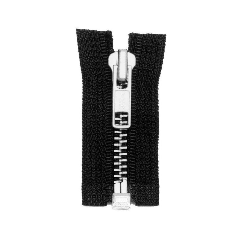 #5 Metal, Black, 24 YKK Separating Jacket Zipper with Solid Nickel Teeth, #6SN-24-BLK