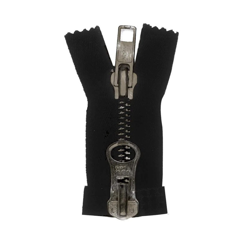 #5 Metal, Black, 30 YKK Separating Two-Way Bomber Jacket Zipper with Antique Brass Teeth, #6BTW-30-BLK