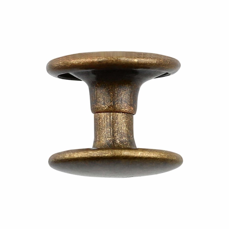 8mm Antique Brass, Double Cap Jiffy Rivets, Iron – PK100, #A-312-ANTB