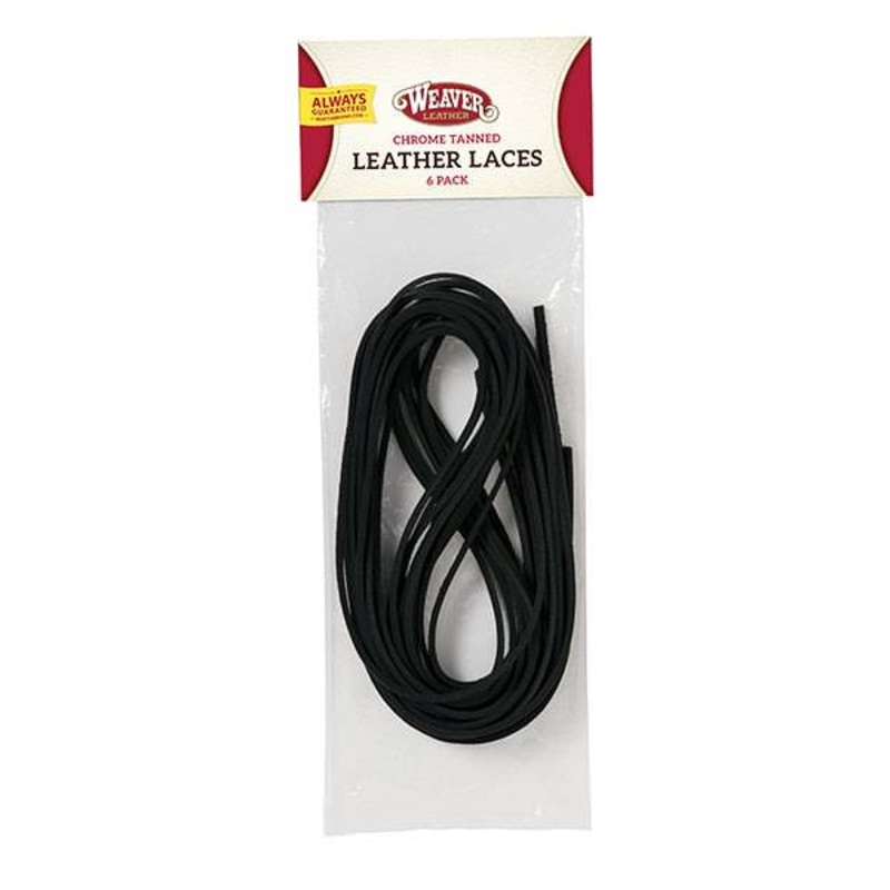 Leather Lace Pack, Black, 3/16 x 72