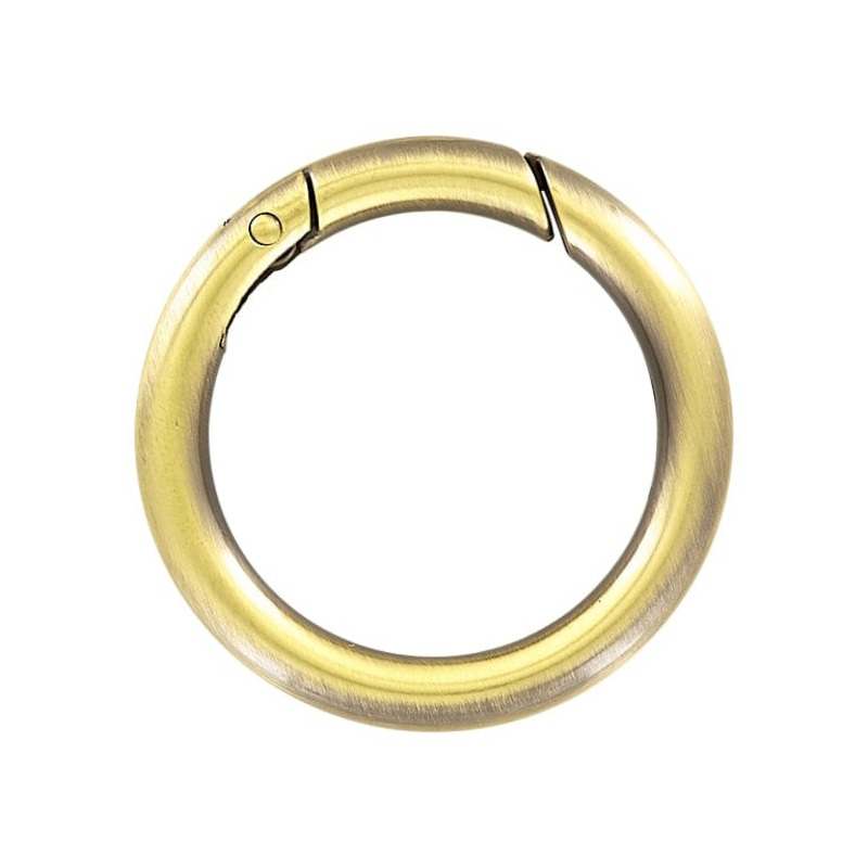 1 1/2 Antique Brass, Spring Gate Round Ring, Zinc Alloy, #P-2526-ANTB