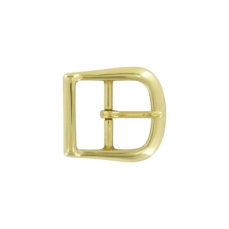 1 1/2 Brass, D Shaped Center Bar Buckle, Solid Brass, #C-1344