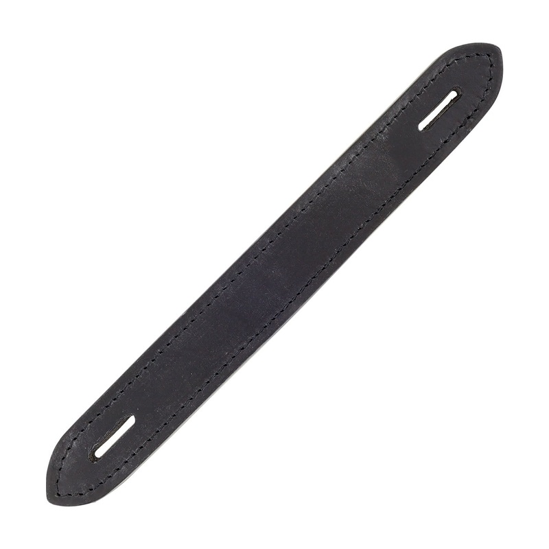 1 1/4 Black, Oval End Trunk Handle, Leather, #L-003-BLK
