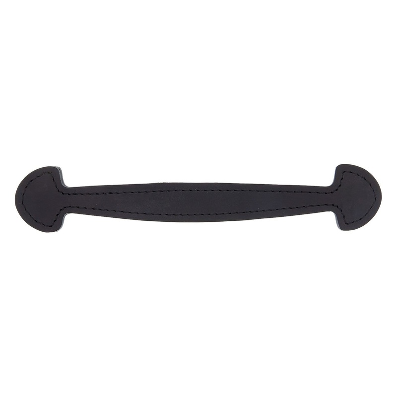 1/2 Black, Shovel Head Steamer Trunk Handle, Leather, #L-189-BLK