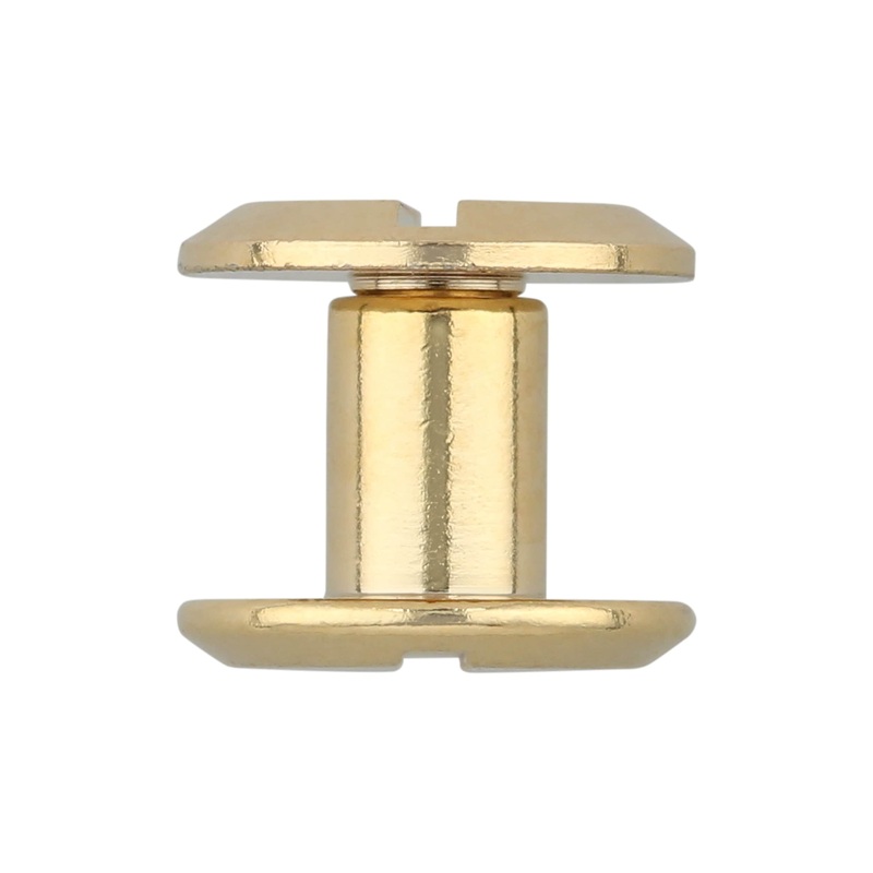 1/4 Shiny Gold, Flat Top Chicago Screw, Solid Brass PK10, #P-2334-GOLD