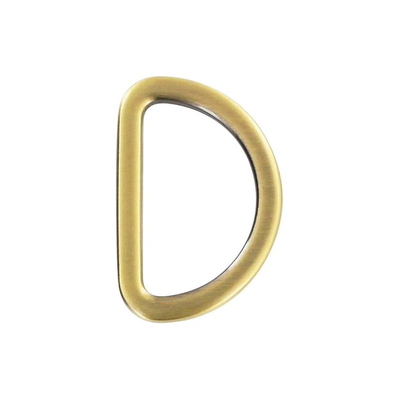 1 Antique Brass, Flat Cast D Ring, Zinc Alloy-PK5, #P-2561-ANTB