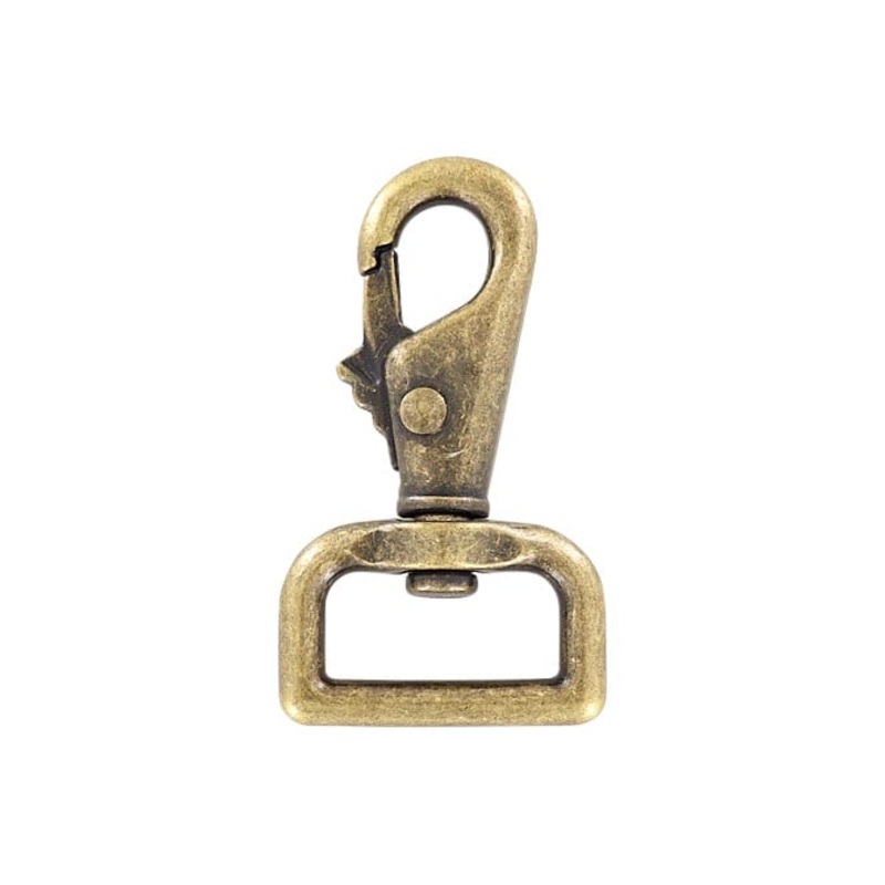 1 Antique Brass, Lever Swivel Snap Hook, Zinc Alloy – PK4, #P-2070-ANTB