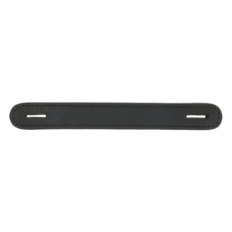 1 Black, Slotted Round End Trunk Handle, Leather, #L-191-BLK