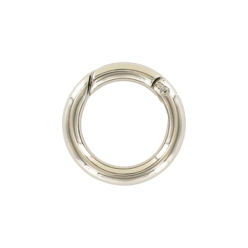 1 Shiny Nickel, Spring Gate Round Ring, Zinc Alloy, #P-2514-NIC
