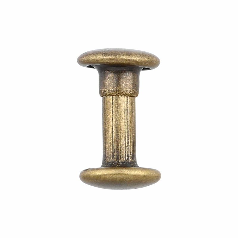 10mm Antique Brass, Double Cap Jiffy Rivet, Iron – PK100, #A-339-ANTB