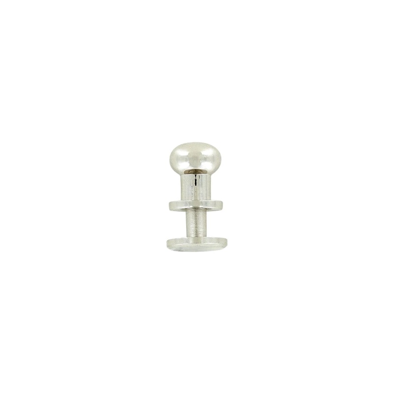 10mm, Nickel, Press Stud Collar Button, Solid Brass – PK5, #P-2122-SBN