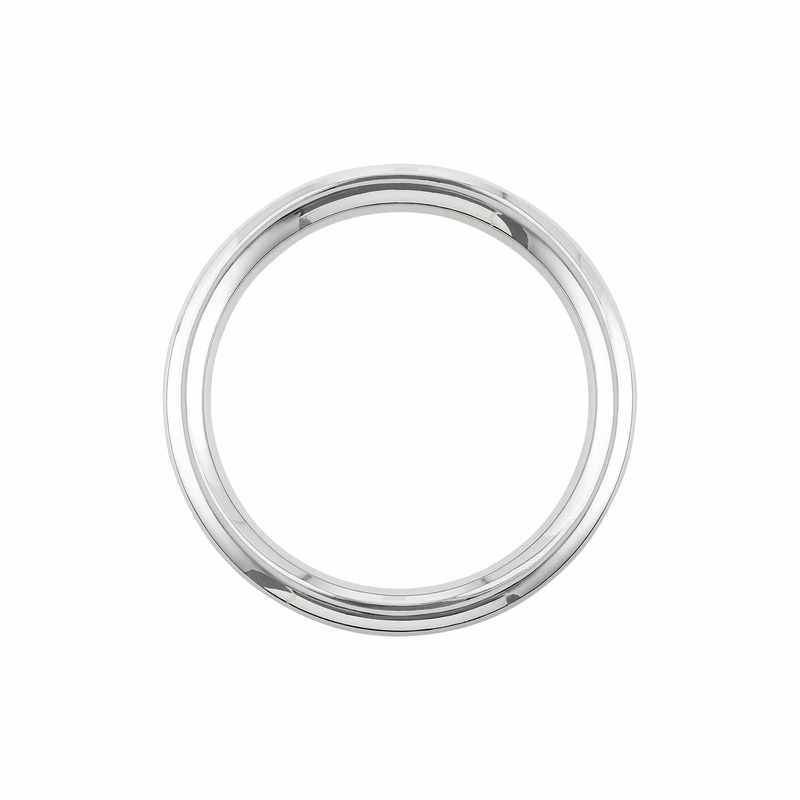 2 Shiny Nickel, Heavy Solid Round Ring, Zinc Alloy, #P-2550-NIC