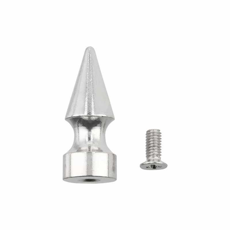 25.4mm Nickel, Tall Spike Stud Top with Screw, Solid Brass – PK10, #C-1510