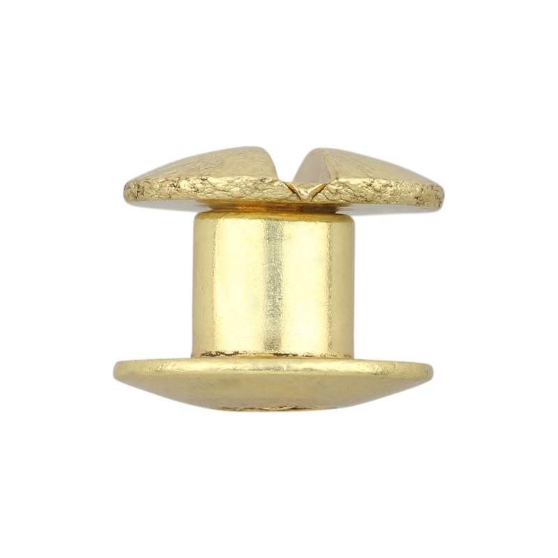3/16 Brass, Open Hole Chicago Screw, Solid Brass PK10, #L-156-3-16SB