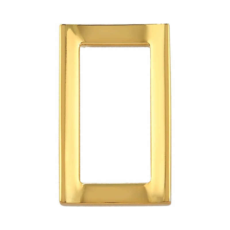 3/4 Shiny Gold, Rectangular Concave Ring, Zinc Alloy-PK5, #P-2556-GOLD