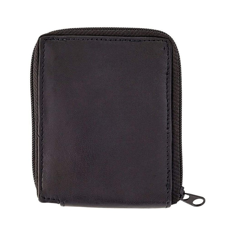 4 1/2 Black, Zipper Wallet, Leather, #M-1446