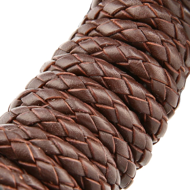 5mm Dark Brown, Braided Bolo Cord, Leather, #M-1633-DKBRO