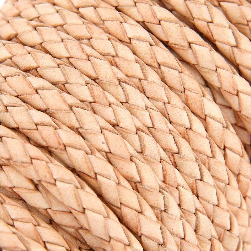 5mm Natural, Braided Bolo Cord, Leather, #M-1633-NAT